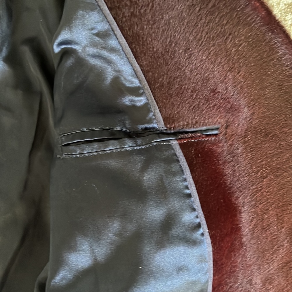 J. Crew Collection pony hair burgundy wine Moto jacket - 2 - Picture 9 of 12